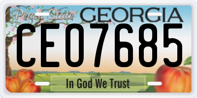 GA license plate CEO7685