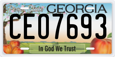 GA license plate CEO7693