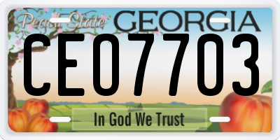 GA license plate CEO7703