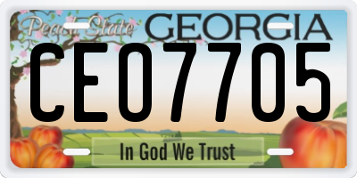 GA license plate CEO7705
