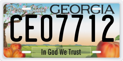 GA license plate CEO7712