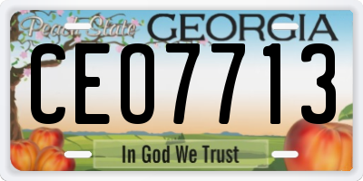 GA license plate CEO7713