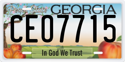 GA license plate CEO7715