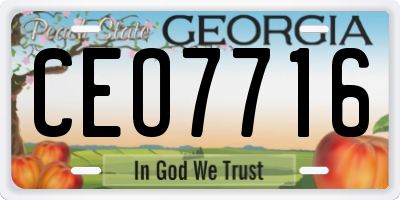 GA license plate CEO7716