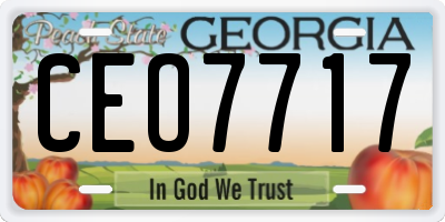 GA license plate CEO7717