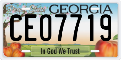 GA license plate CEO7719