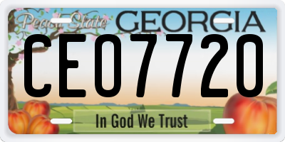 GA license plate CEO7720