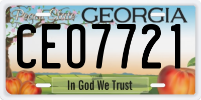GA license plate CEO7721