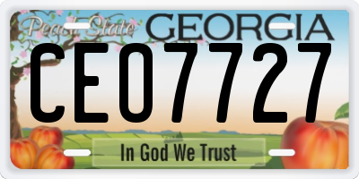 GA license plate CEO7727