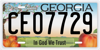 GA license plate CEO7729