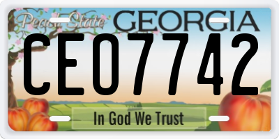 GA license plate CEO7742