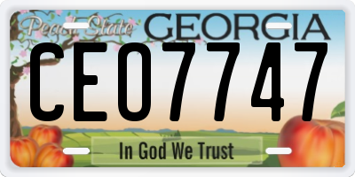 GA license plate CEO7747