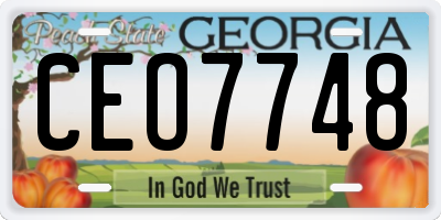 GA license plate CEO7748