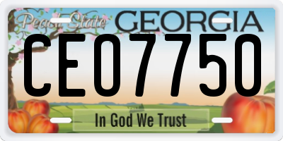 GA license plate CEO7750