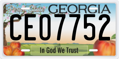GA license plate CEO7752