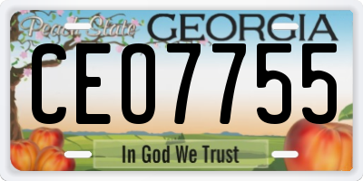 GA license plate CEO7755