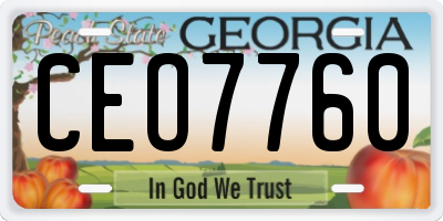 GA license plate CEO7760
