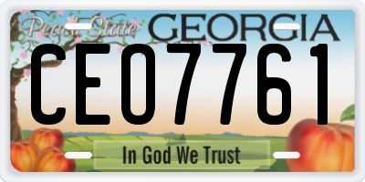GA license plate CEO7761