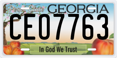 GA license plate CEO7763