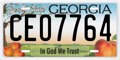 GA license plate CEO7764