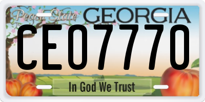 GA license plate CEO7770