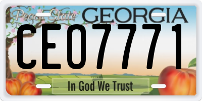GA license plate CEO7771