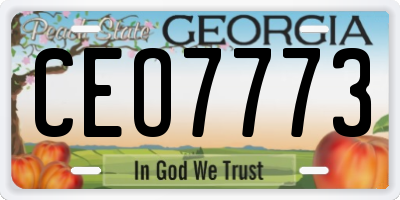 GA license plate CEO7773