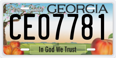 GA license plate CEO7781