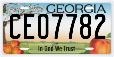 GA license plate CEO7782