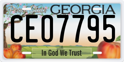 GA license plate CEO7795
