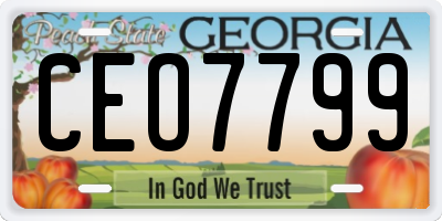GA license plate CEO7799