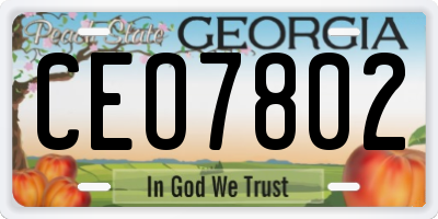 GA license plate CEO7802