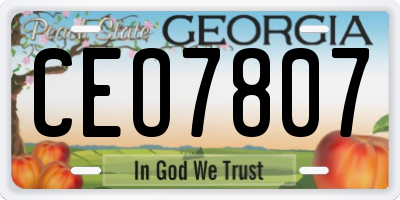 GA license plate CEO7807
