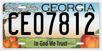 GA license plate CEO7812