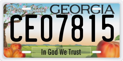 GA license plate CEO7815