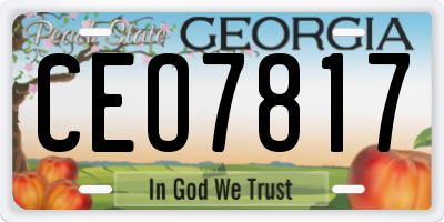 GA license plate CEO7817