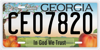 GA license plate CEO7820