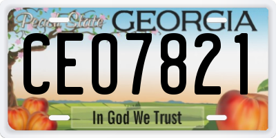 GA license plate CEO7821