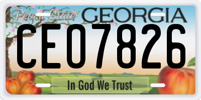 GA license plate CEO7826