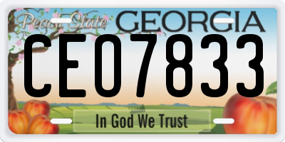 GA license plate CEO7833