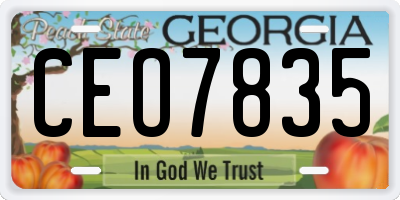 GA license plate CEO7835