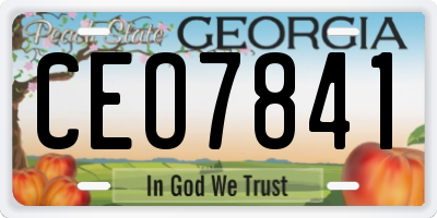 GA license plate CEO7841