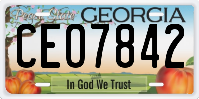 GA license plate CEO7842