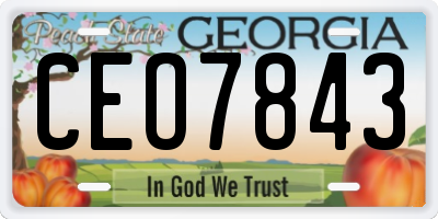 GA license plate CEO7843