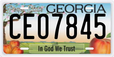 GA license plate CEO7845