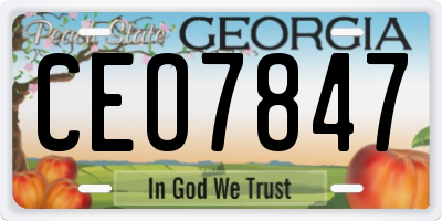 GA license plate CEO7847
