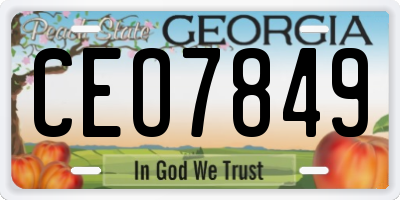 GA license plate CEO7849