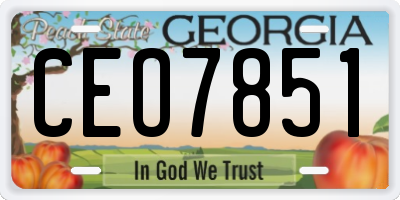GA license plate CEO7851