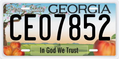 GA license plate CEO7852