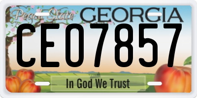 GA license plate CEO7857